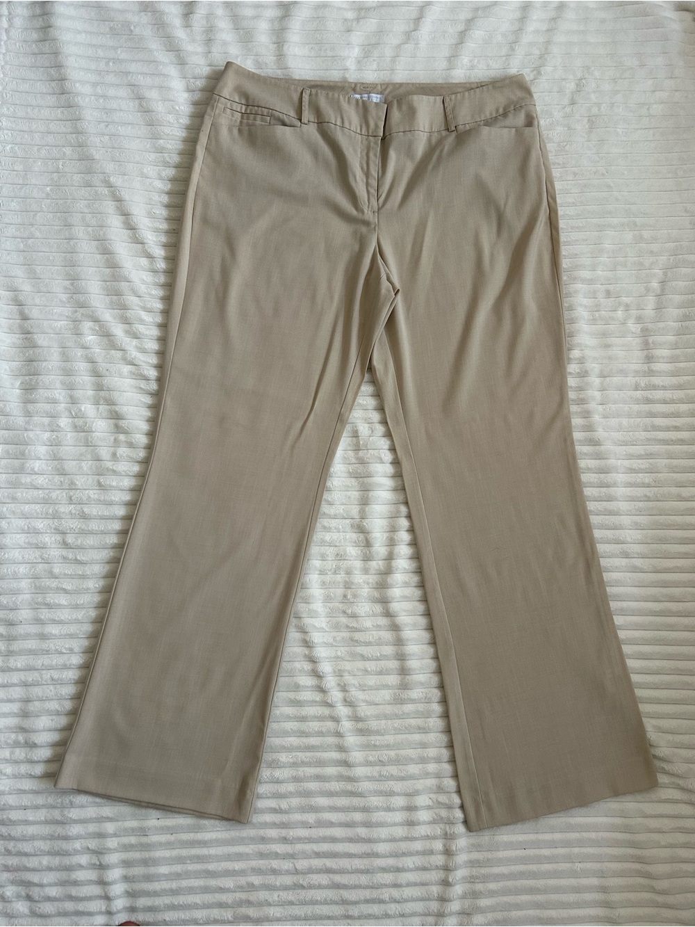 New York & Company Women's Beige Straight Leg Dress Pants